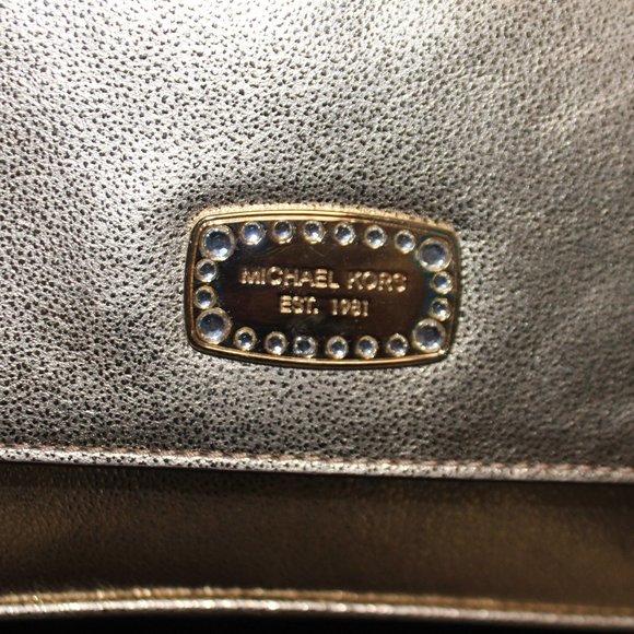 NWOT Michael Kors Gold Leather Shoulder Bag with Chain Strap - Picture 4 of 16